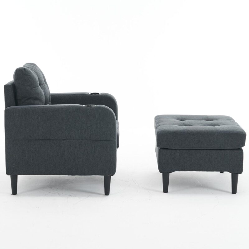 Bybafun Casual Gray Accent Chair - Image 2