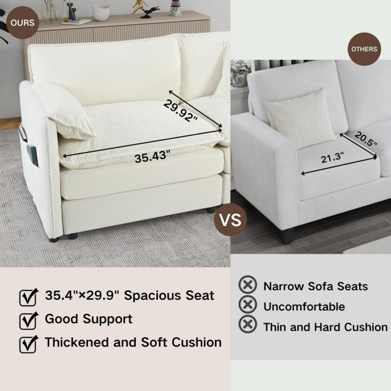 Bybafun Country Beige for sofa chair Chenille Club Chair - Image 8