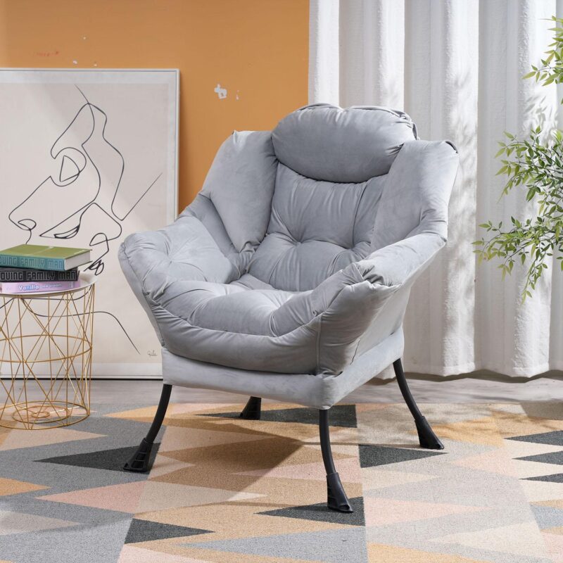 Bybafun Midcentury Light Gray Accent Chair - Image 6