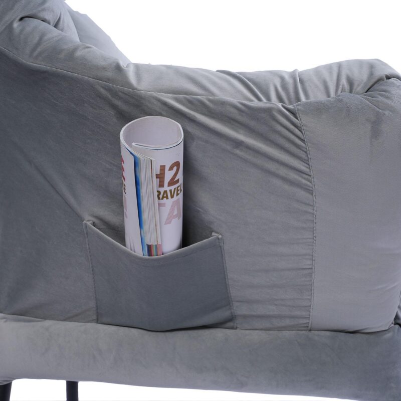 Bybafun Midcentury Light Gray Accent Chair - Image 4