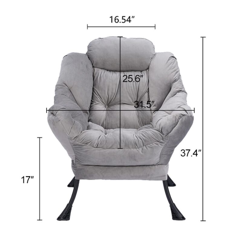 Bybafun Midcentury Light Gray Accent Chair - Image 3