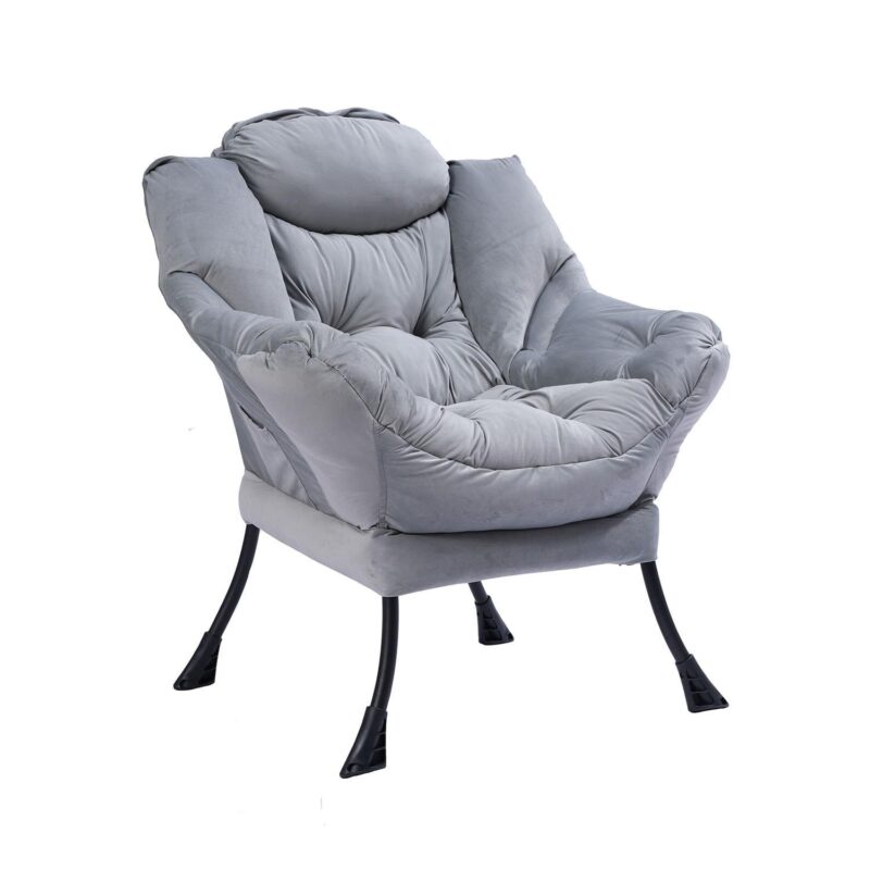 Bybafun Midcentury Light Gray Accent Chair