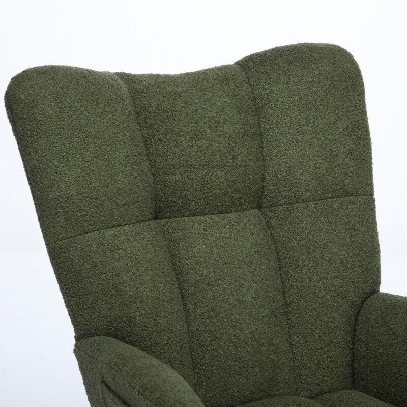 Bybafun Modern Dark Green Rocking Chair - Image 5