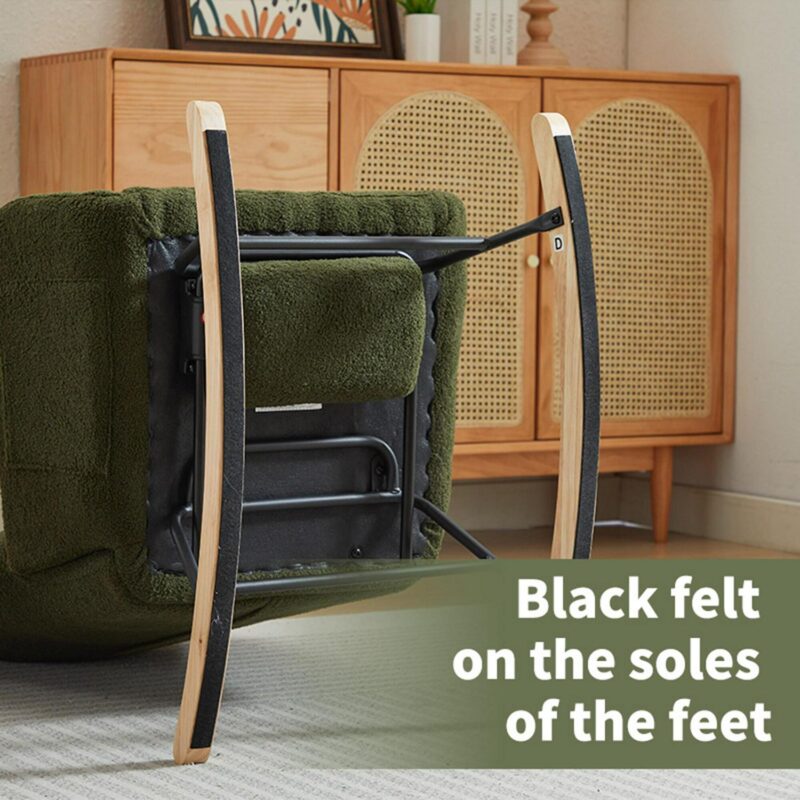 Bybafun Modern Dark Green Rocking Chair - Image 10