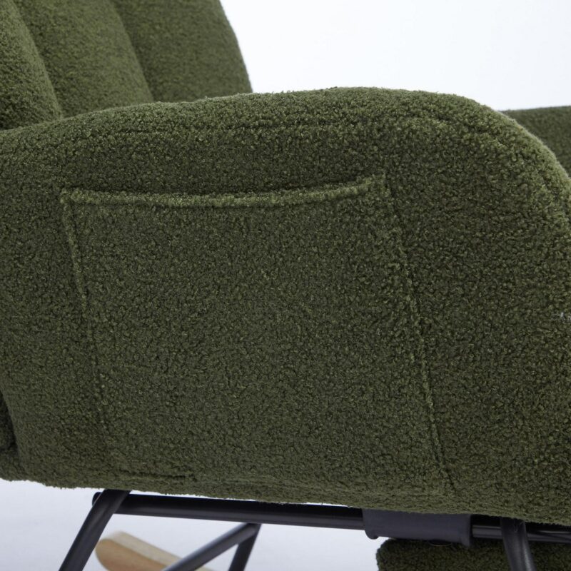 Bybafun Modern Dark Green Rocking Chair - Image 16