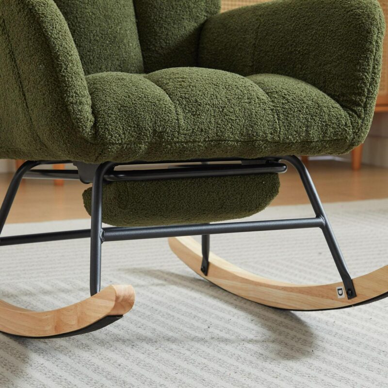 Bybafun Modern Dark Green Rocking Chair - Image 13