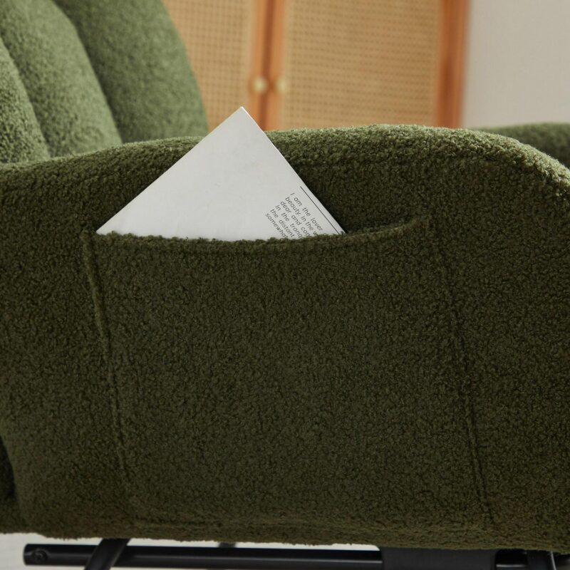 Bybafun Modern Dark Green Rocking Chair - Image 19