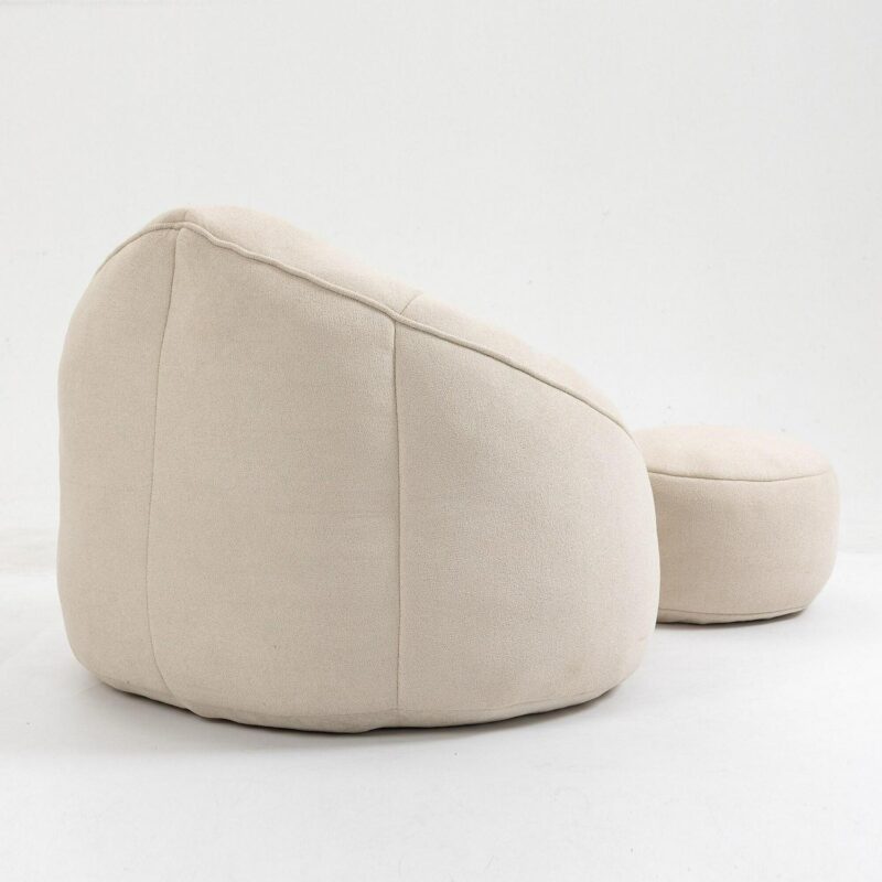 CESICIA Modern Beige Microfiber Accent Chair - Image 5