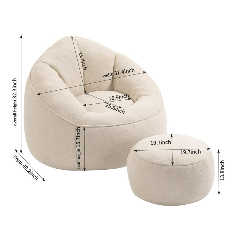 CESICIA Modern Beige Microfiber Accent Chair - Image 4