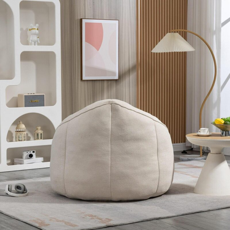 CESICIA Modern Beige Microfiber Accent Chair - Image 16