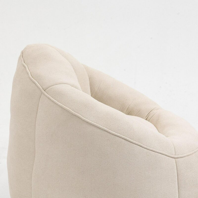 CESICIA Modern Beige Microfiber Accent Chair - Image 11