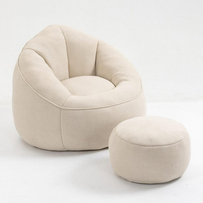 CESICIA Modern Beige Microfiber Accent Chair
