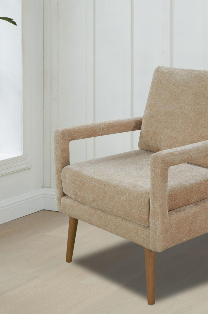 CESICIA Modern Beige Chenille Accent Chair - Image 11