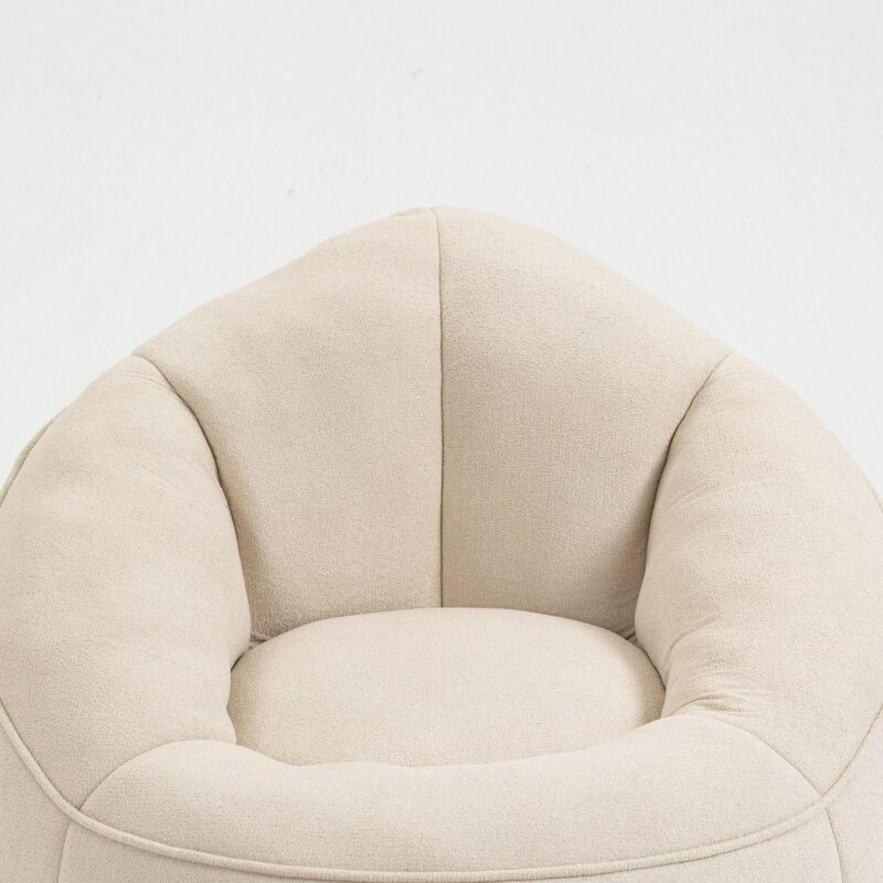 CESICIA Modern Beige Microfiber Accent Chair - Image 12