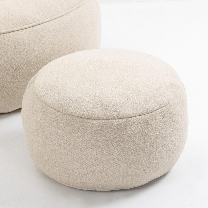 CESICIA Modern Beige Microfiber Accent Chair - Image 6