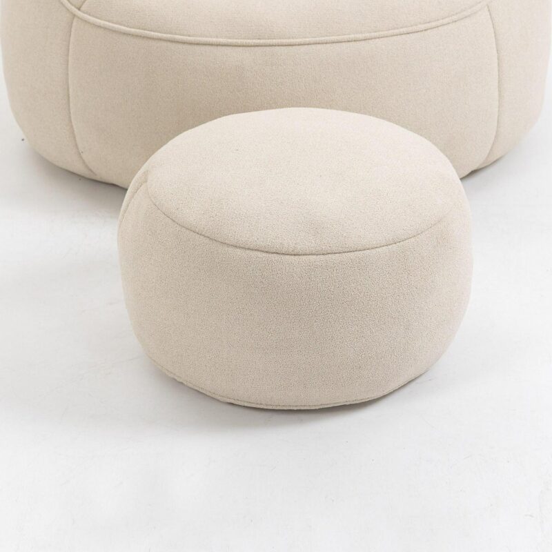 CESICIA Modern Beige Microfiber Accent Chair - Image 7