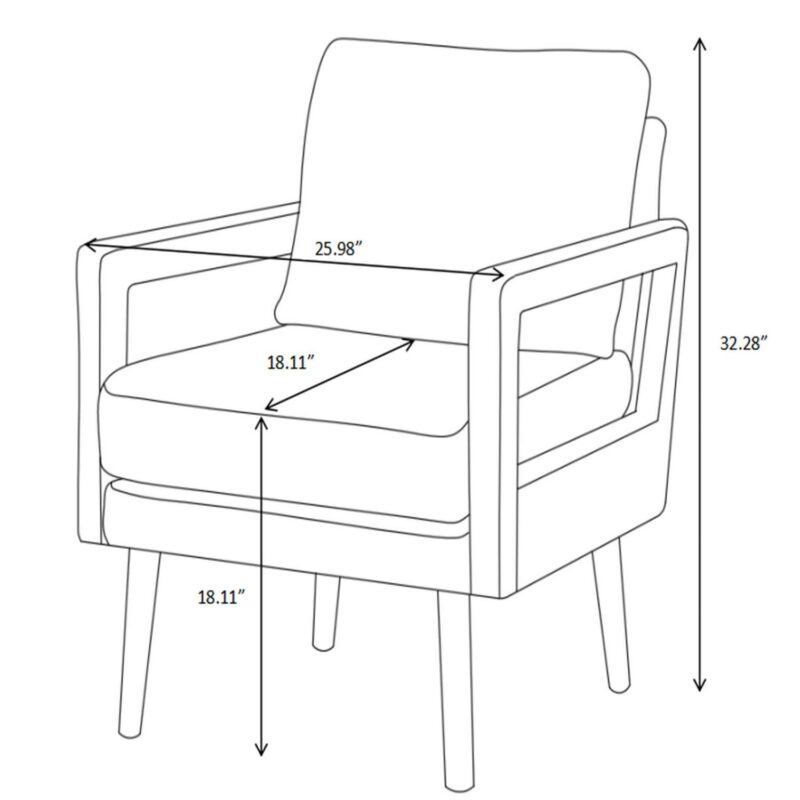 CESICIA Modern Beige Chenille Accent Chair - Image 4