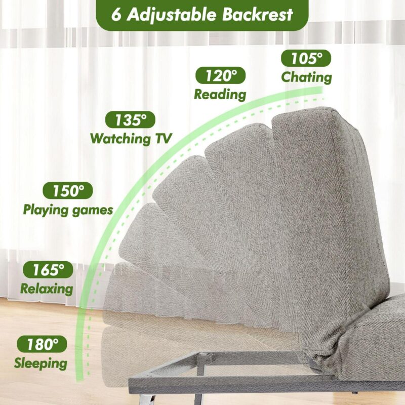 CESICIA Modern Gray Sleeper Chair - Image 10