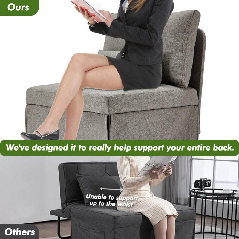 CESICIA Modern Gray Sleeper Chair - Image 9