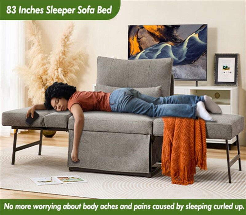 CESICIA Modern Gray Sleeper Chair - Image 3