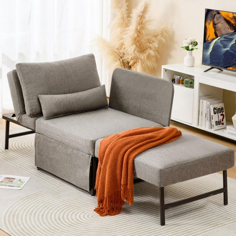 CESICIA Modern Gray Sleeper Chair