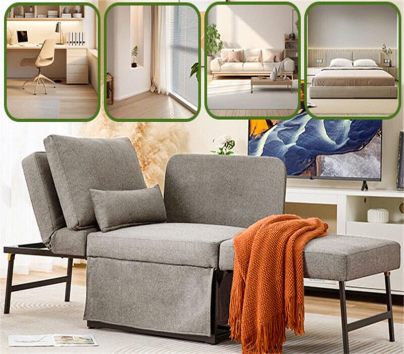 CESICIA Modern Gray Sleeper Chair - Image 4