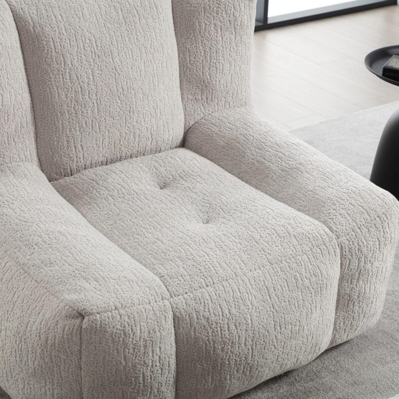 CESICIA Modern Light Gray Chenille Accent Chair - Image 12