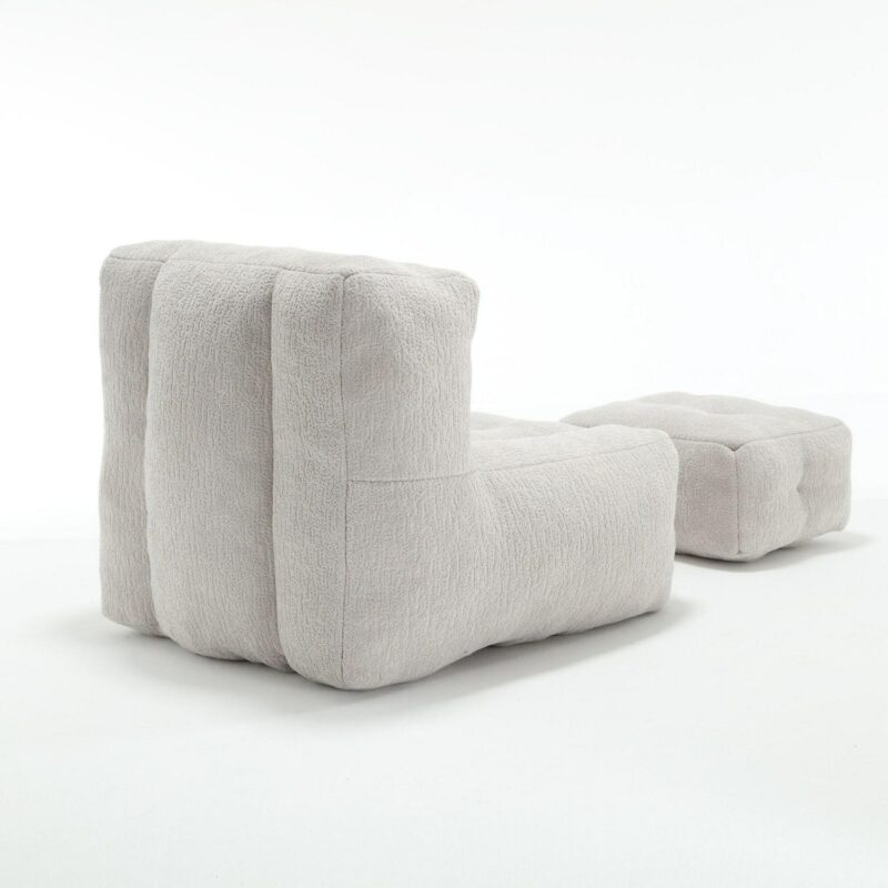 CESICIA Modern Light Gray Chenille Accent Chair - Image 7