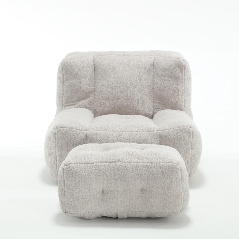 CESICIA Modern Light Gray Chenille Accent Chair - Image 2