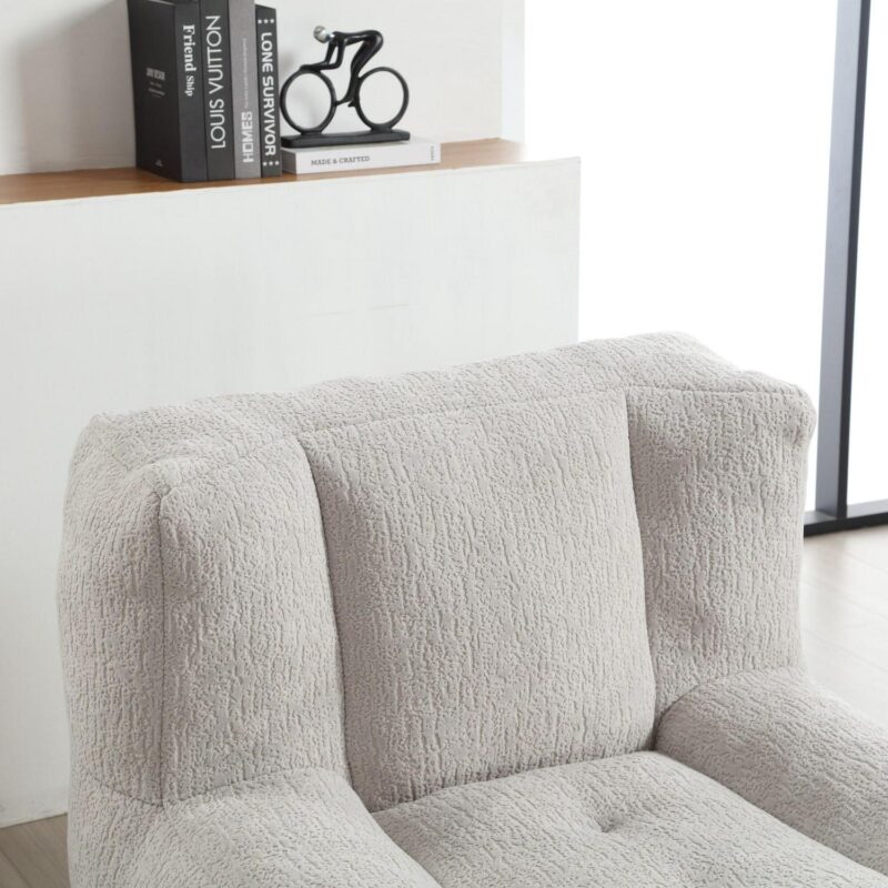 CESICIA Modern Light Gray Chenille Accent Chair - Image 11