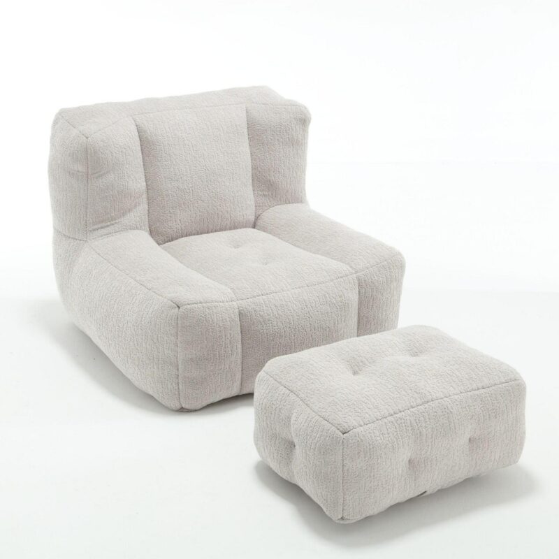 CESICIA Modern Light Gray Chenille Accent Chair