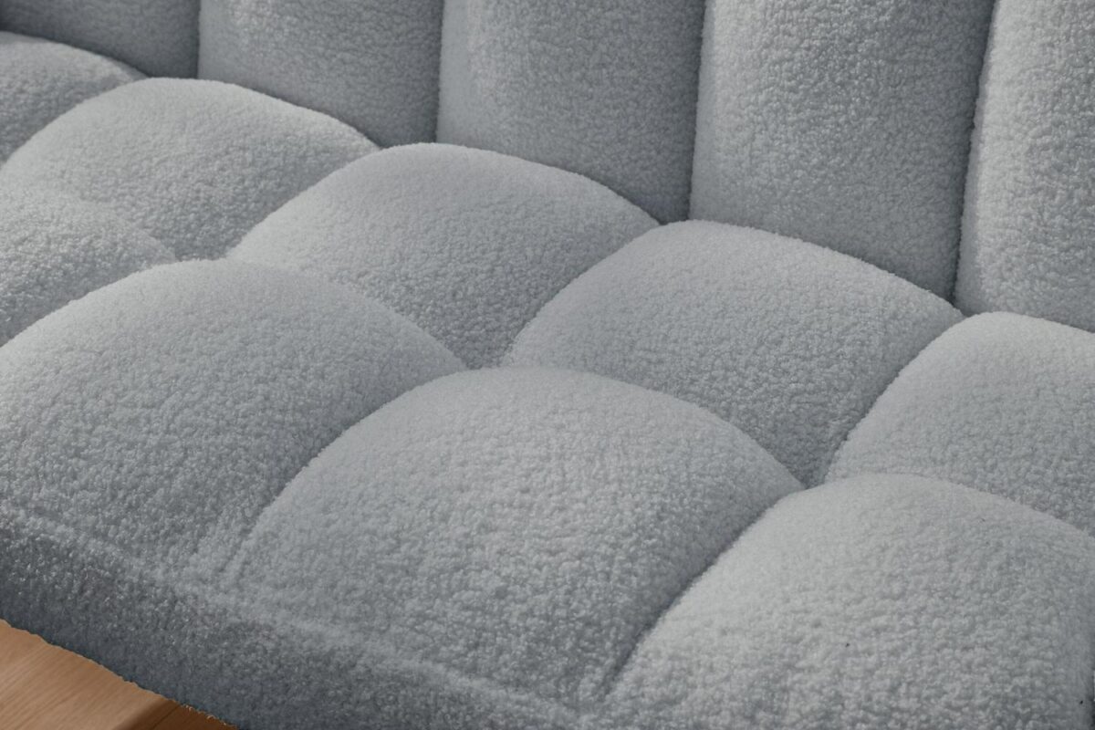 CESICIA Modern Light Blue Velvet Accent Chair - Image 9