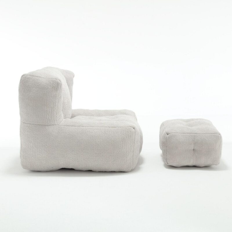 CESICIA Modern Light Gray Chenille Accent Chair - Image 5