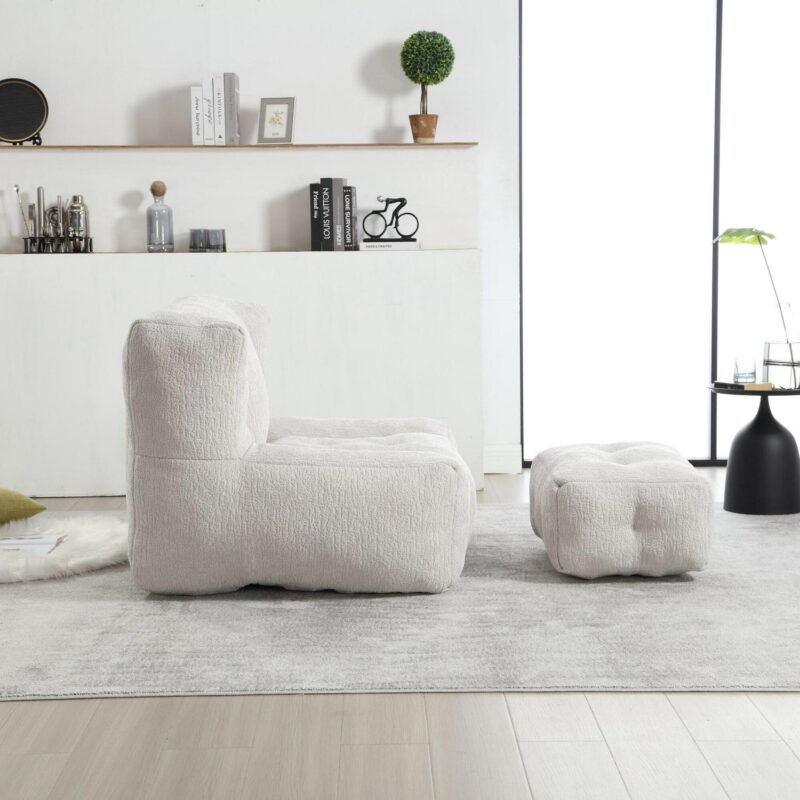 CESICIA Modern Light Gray Chenille Accent Chair - Image 18