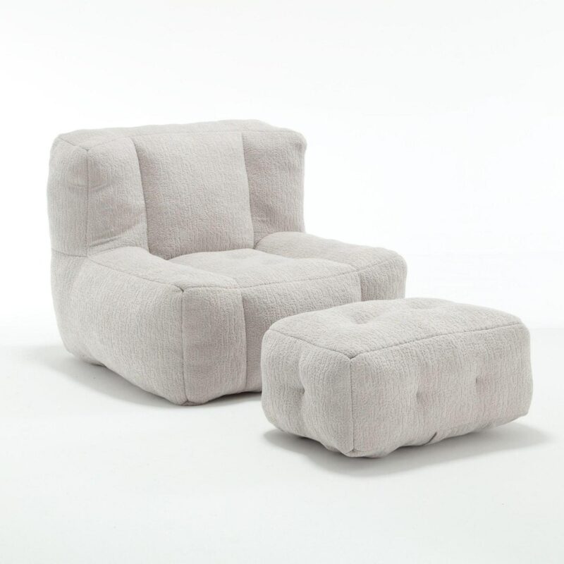 CESICIA Modern Light Gray Chenille Accent Chair - Image 3