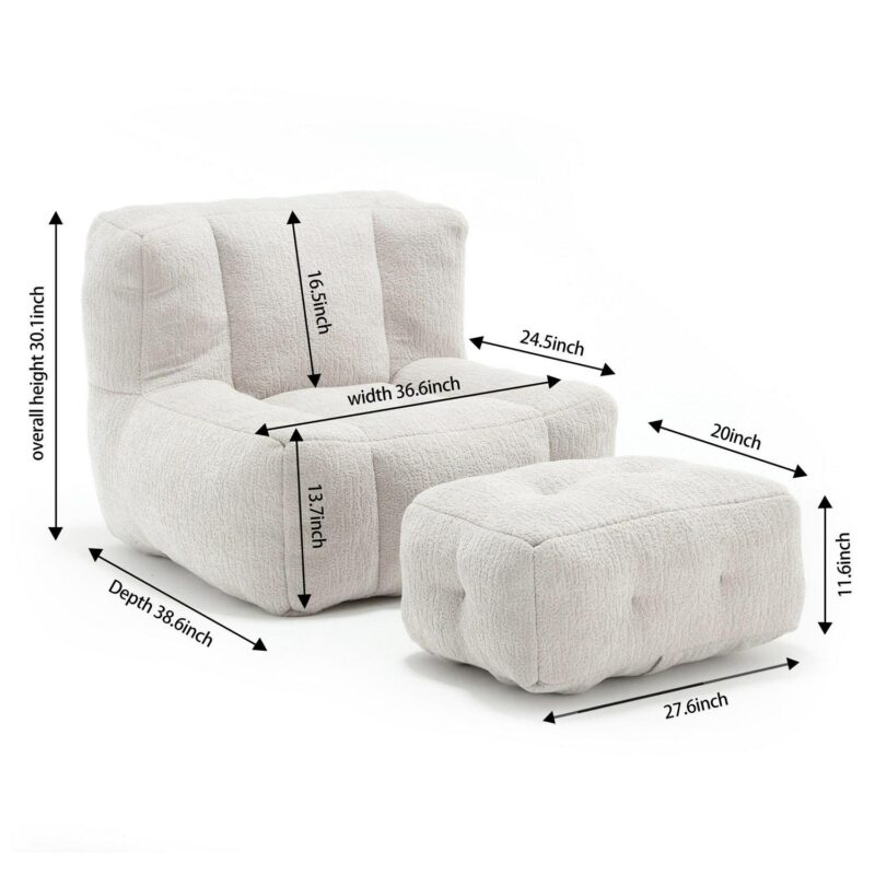 CESICIA Modern Light Gray Chenille Accent Chair - Image 4