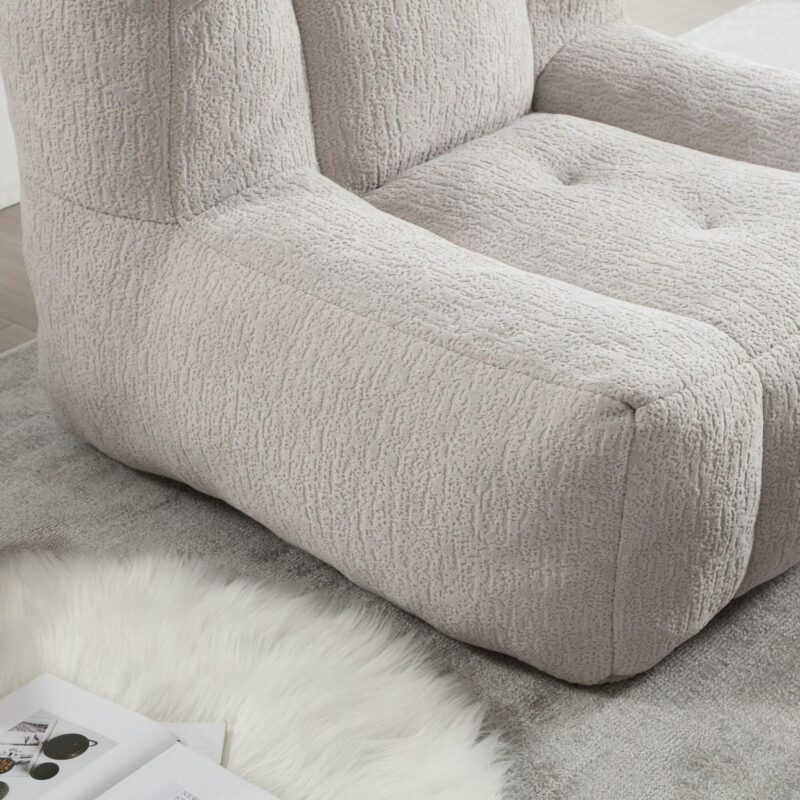 CESICIA Modern Light Gray Chenille Accent Chair - Image 9
