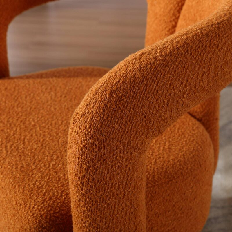 CESICIA Modern Orange Boucle Swivel Accent Chair - Image 19