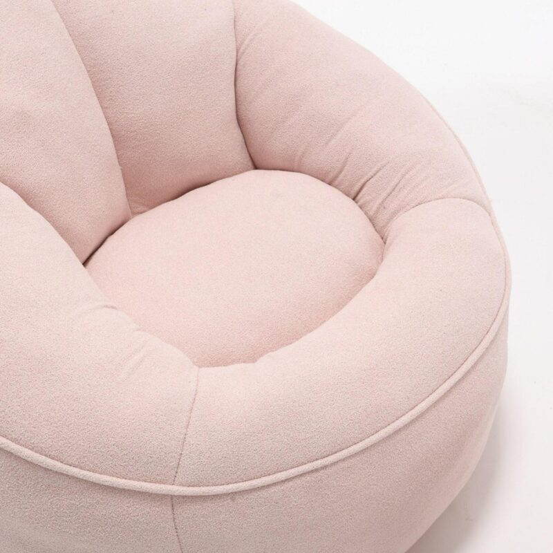 CESICIA Modern Pink Microfiber Accent Chair - Image 7