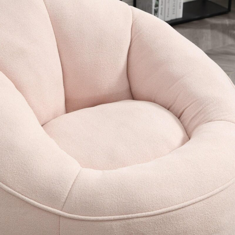 CESICIA Modern Pink Microfiber Accent Chair - Image 6