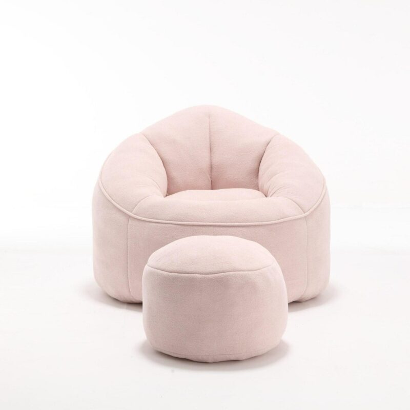 CESICIA Modern Pink Microfiber Accent Chair - Image 2