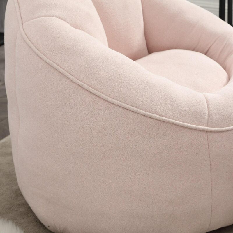 CESICIA Modern Pink Microfiber Accent Chair - Image 12