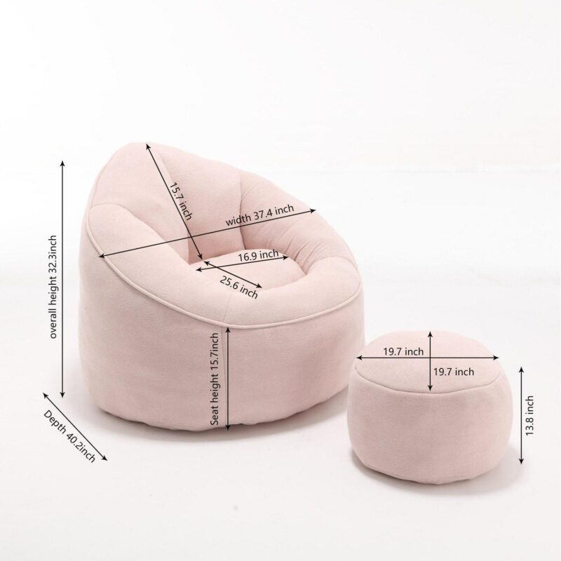 CESICIA Modern Pink Microfiber Accent Chair - Image 4