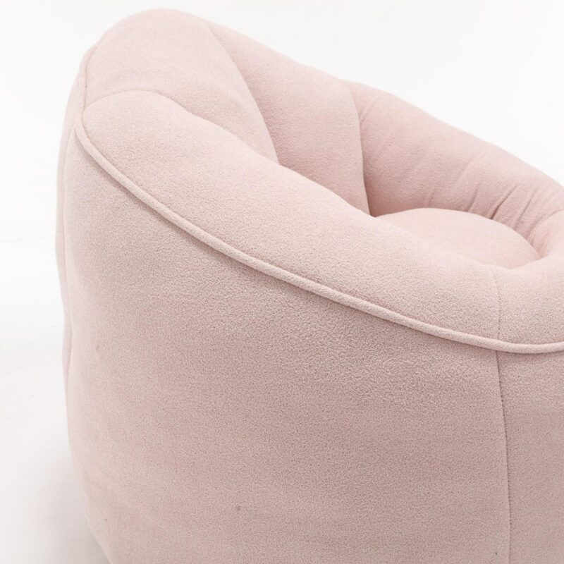 CESICIA Modern Pink Microfiber Accent Chair - Image 9