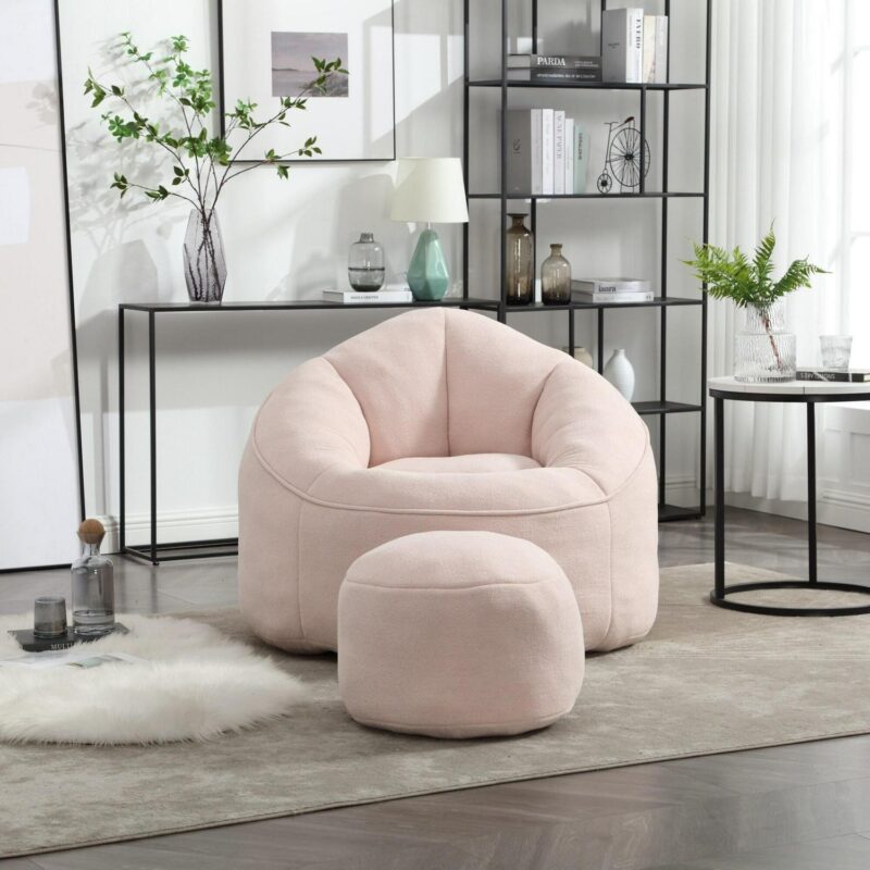 CESICIA Modern Pink Microfiber Accent Chair - Image 17