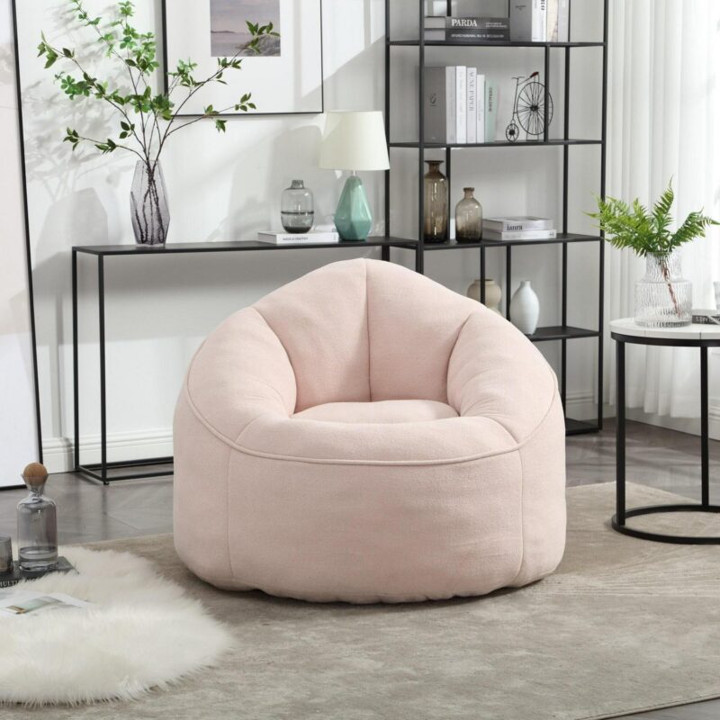 CESICIA Modern Pink Microfiber Accent Chair - Image 13