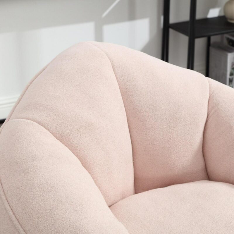 CESICIA Modern Pink Microfiber Accent Chair - Image 8