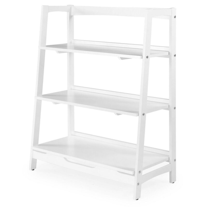 Camaflexi Mid-Century Modern White Wood 3 -Shelf Ladder Bookcase ( 36-Inches W x 43.5-Inches H x 14.875-Inches D ) Finished