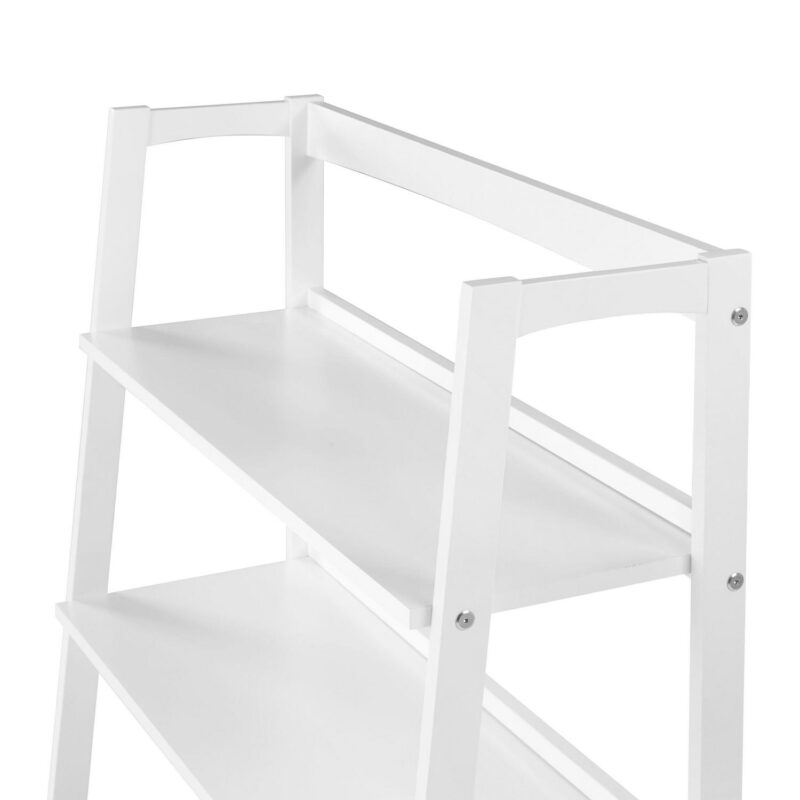 Camaflexi Mid-Century Modern White Wood 3 -Shelf Ladder Bookcase ( 36-Inches W x 43.5-Inches H x 14.875-Inches D ) Finished - Image 9