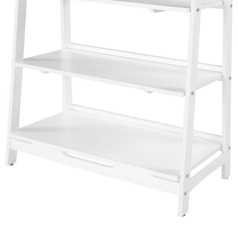Camaflexi Mid-Century Modern White Wood 3 -Shelf Ladder Bookcase ( 36-Inches W x 43.5-Inches H x 14.875-Inches D ) Finished - Image 10